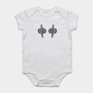 Ocean Sunfish or Molas in Love - cute fish design - light colors Baby Bodysuit